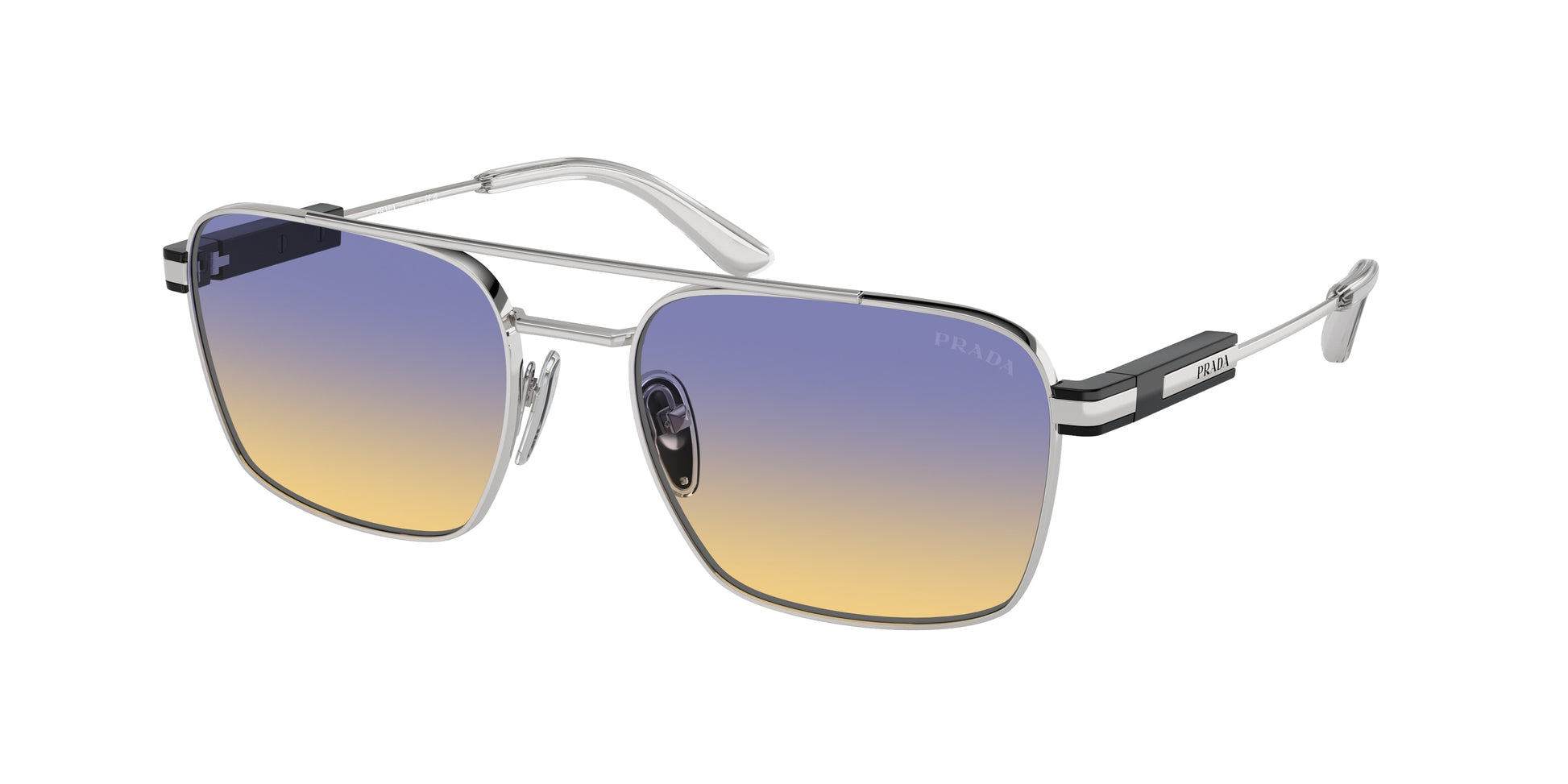 Prada PR67ZS Pillow Sunglasses  1BC06Z-Silver 56-145-18 - Color Map Silver