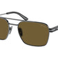 Prada PR67ZS Pillow Sunglasses  5AV01T-Gunmetal 56-145-18 - Color Map Grey