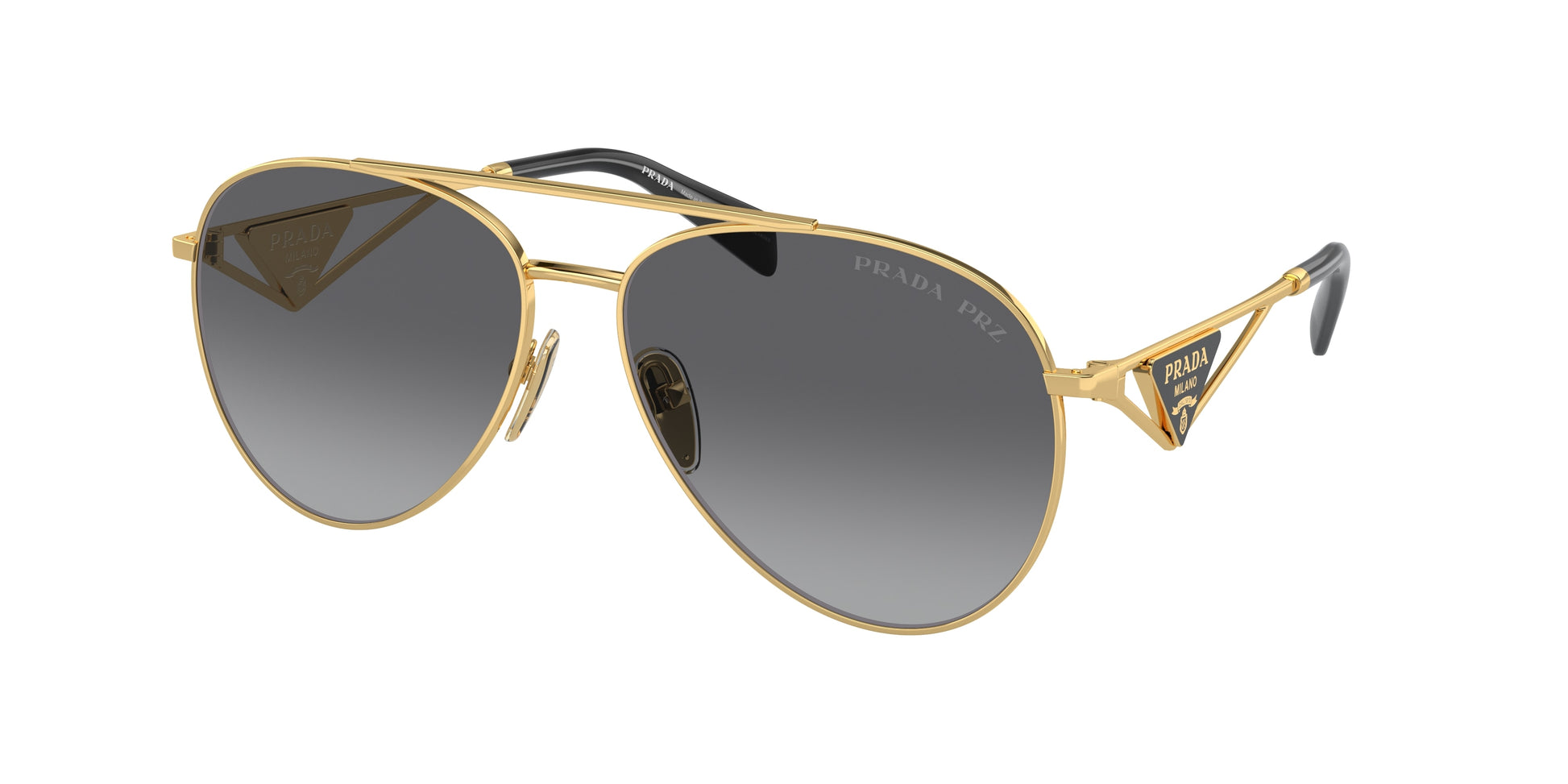 Prada PR73ZS Pilot Sunglasses  5AK5W1-Gold 61-140-14 - Color Map Gold