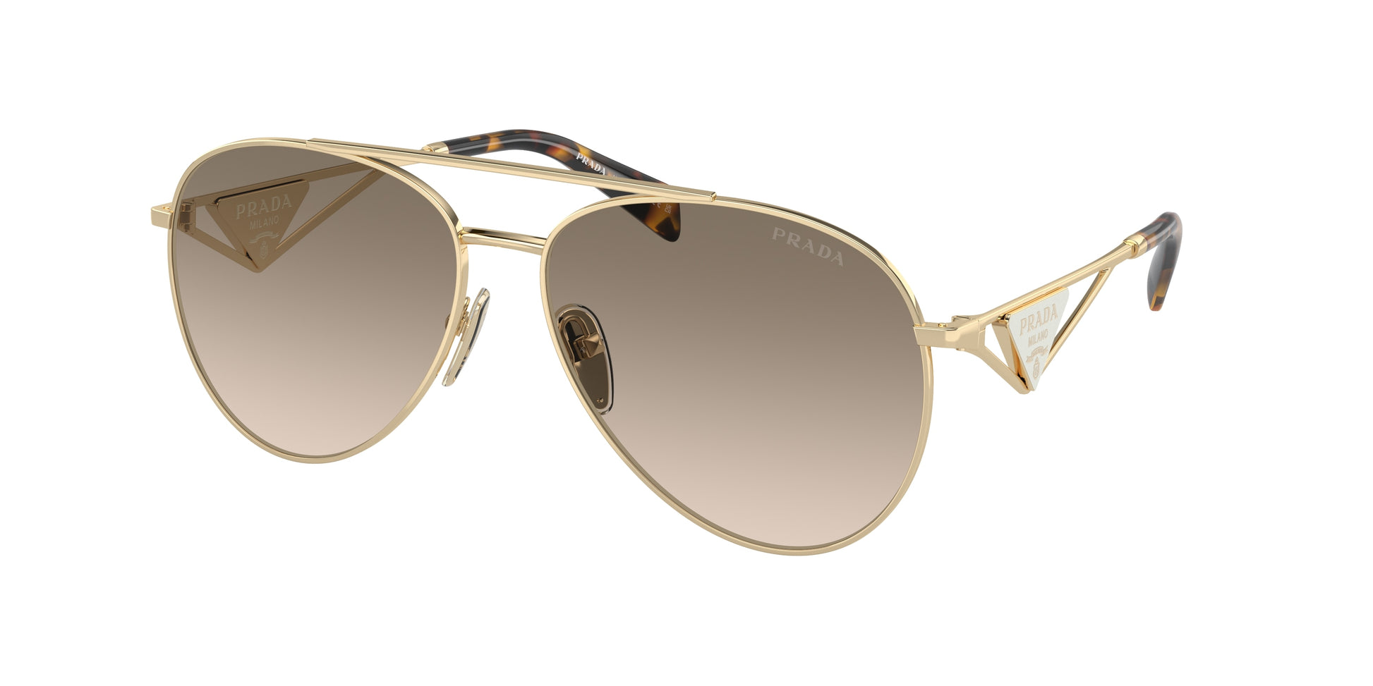 Prada PR73ZS Pilot Sunglasses  ZVN3D0-Pale Gold 61-140-14 - Color Map Gold
