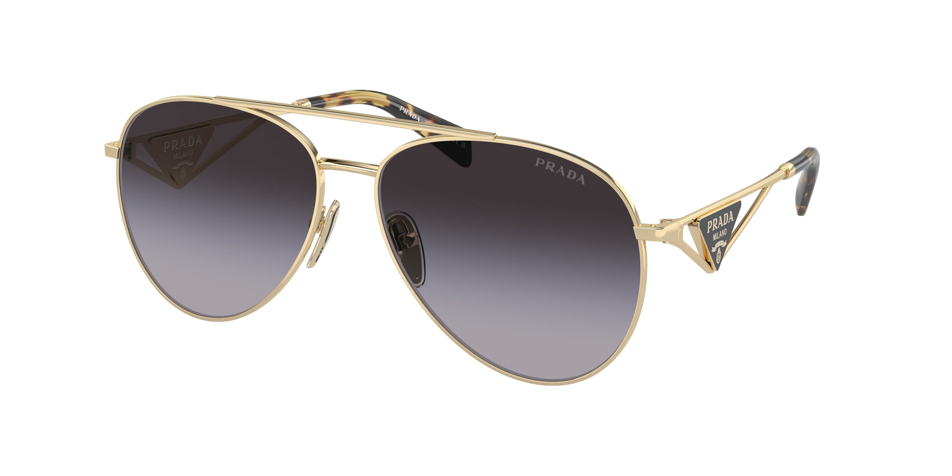 Prada PR73ZS Pilot Sunglasses  ZVN5D1-Pale Gold 61-140-14 - Color Map Gold
