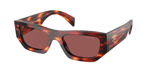 Prada PRA01SF Pillow Sunglasses  13O80B-Havana Red 55-145-17 - Color Map Red