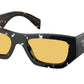 Prada PRA01SF Pillow Sunglasses  15O10C-Havana Black Transparent 55-145-17 - Color Map Brown