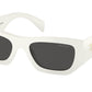 Prada PRA01SF Pillow Sunglasses  17K08Z-White 55-145-17 - Color Map White