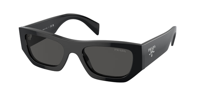 Prada PRA01S Pillow Sunglasses  16K08Z-Black 53-145-20 - Color Map Black