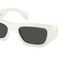 Prada PRA01S Pillow Sunglasses  17K08Z-White 53-145-20 - Color Map White