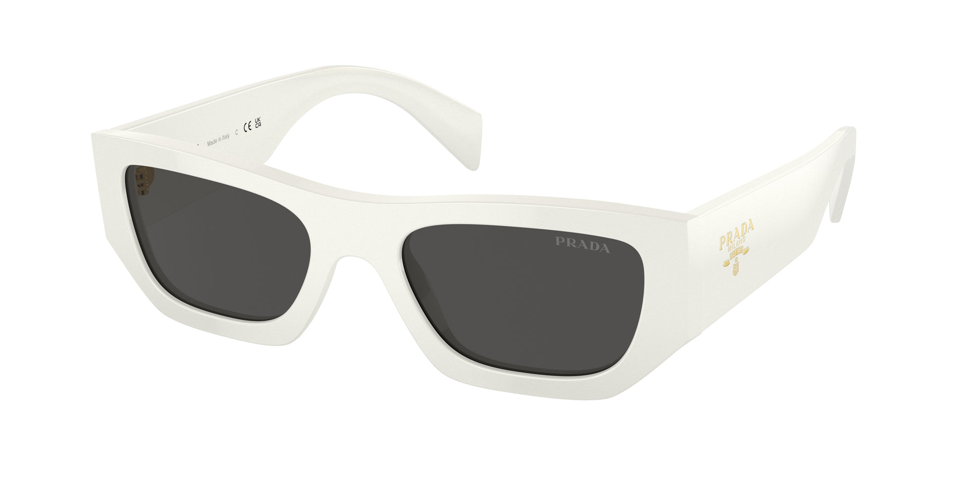 Prada PRA01S Pillow Sunglasses  17K08Z-White 53-145-20 - Color Map White