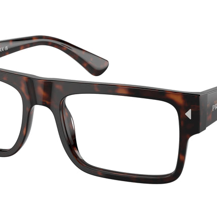Prada PRA01VF Rectangle Eyeglasses  17N1O1-Havana 57-150-17 - Color Map Tortoise