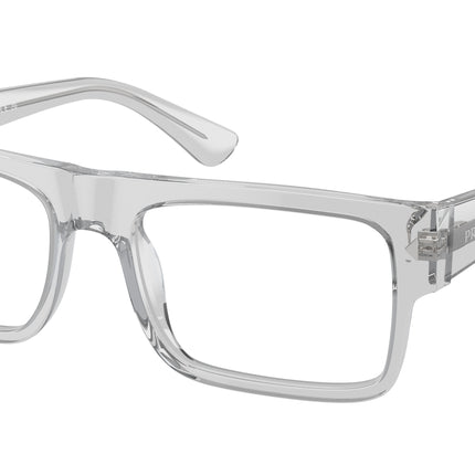 Prada PRA01VF Rectangle Eyeglasses  17P1O1-Transparent Grey 57-150-17 - Color Map Grey