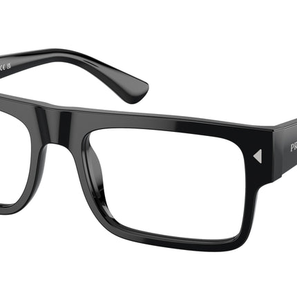Prada PRA01V Rectangle Eyeglasses  16K1O1-Black 57-150-19 - Color Map Black