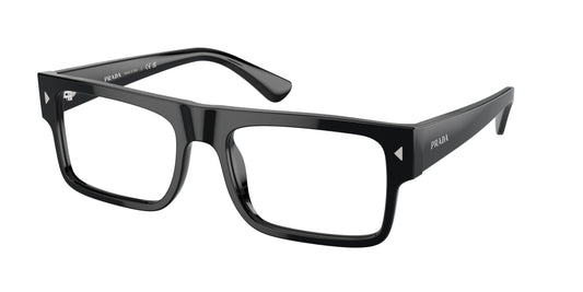 Prada PRA01V Rectangle Eyeglasses  16K1O1-Black 57-150-19 - Color Map Black