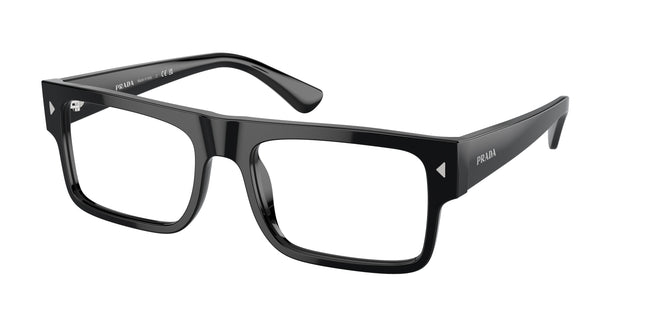 Prada PRA01V Rectangle Eyeglasses  16K1O1-Black 57-150-19 - Color Map Black