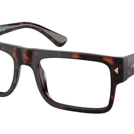 Prada PRA01V Rectangle Eyeglasses  17N1O1-Havana 57-150-19 - Color Map Tortoise