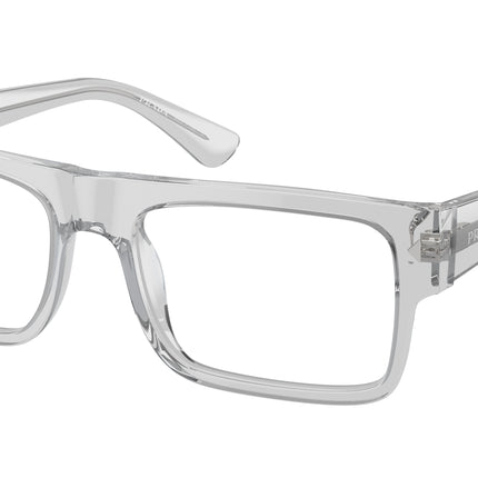 Prada PRA01V Rectangle Eyeglasses  17P1O1-Transparent Grey 57-150-19 - Color Map Grey