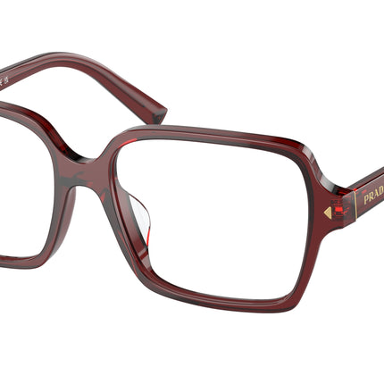 Prada PRA02VF Pillow Eyeglasses  16P1O1-Transparent Red 55-145-16 - Color Map Red