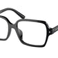 Prada PRA02VF Pillow Eyeglasses  1AB1O1-Black 55-145-16 - Color Map Black