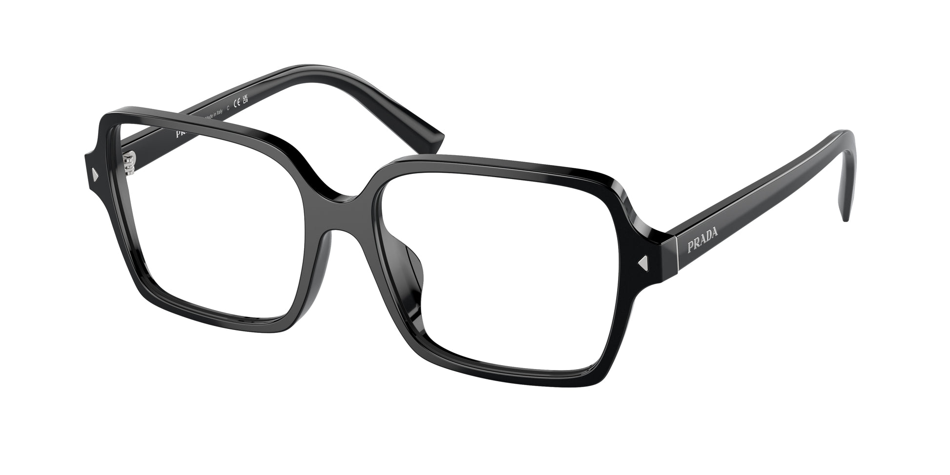 Prada PRA02VF Pillow Eyeglasses  1AB1O1-Black 55-145-16 - Color Map Black