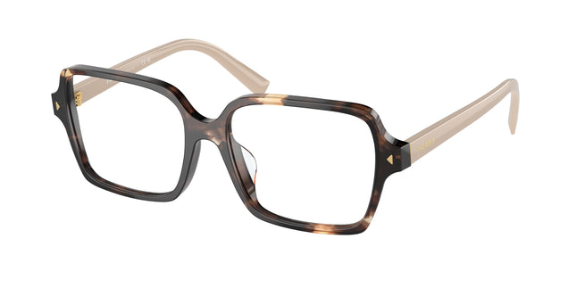 Prada PRA02V Pillow Eyeglasses  07R1O1-Havana Caramel 53-145-17 - Color Map Brown