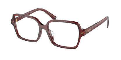 Prada PRA02V Pillow Eyeglasses  16P1O1-Transparent Red 53-145-17 - Color Map Red