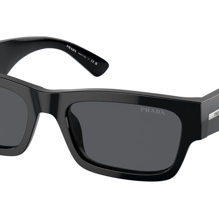 Prada PRA03S Rectangle Sunglasses  16K07T-Black 56-145-19 - Color Map Black