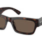 Prada PRA03S Rectangle Sunglasses  17N08T-Havana 56-145-19 - Color Map Tortoise