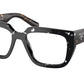 Prada PRA03VF Irregular Eyeglasses  15O1O1-Havana Black Transparent 54-140-16 - Color Map Brown