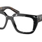 Prada PRA03V Irregular Eyeglasses  15O1O1-Havana Black Transparent 52-140-18 - Color Map Brown