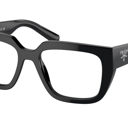 Prada PRA03V Irregular Eyeglasses  16K1O1-Black 52-140-18 - Color Map Black