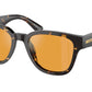Prada PRA04SF Pillow Sunglasses  16O20C-Havana Black/Yellow 54-145-18 - Color Map Brown