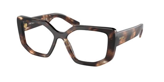 Prada PRA04VF Irregular Eyeglasses  07R1O1-Havana Caramel 55-140-15 - Color Map Brown