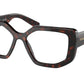 Prada PRA04VF Irregular Eyeglasses  16N1O1-Havana 55-140-15 - Color Map Tortoise
