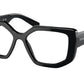 Prada PRA04VF Irregular Eyeglasses  1AB1O1-Black 55-140-15 - Color Map Black