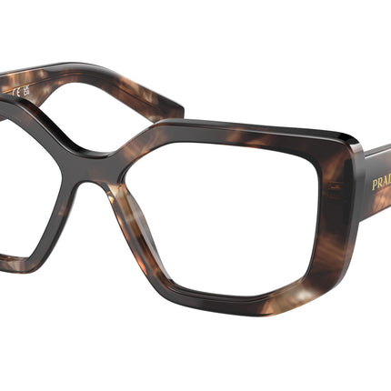 Prada PRA04V Irregular Eyeglasses  07R1O1-Havana Caramel 54-140-16 - Color Map Brown