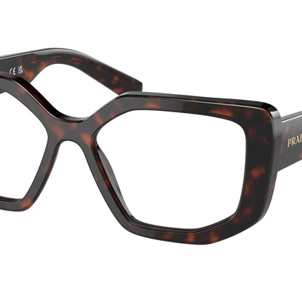 Prada PRA04V Irregular Eyeglasses  16N1O1-Havana 54-140-16 - Color Map Tortoise