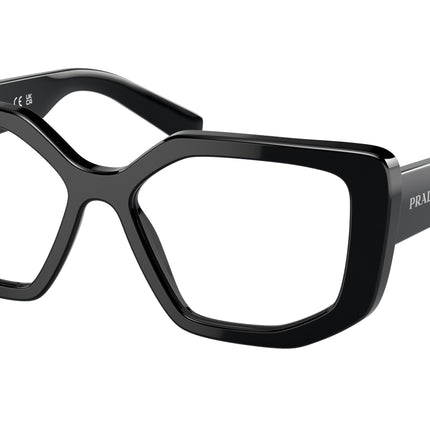 Prada PRA04V Irregular Eyeglasses  1AB1O1-Black 54-140-16 - Color Map Black