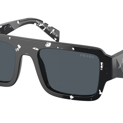 Prada PRA05S Rectangle Sunglasses  15O70B-Tortoise Black Crystal 53-145-20 - Color Map Black