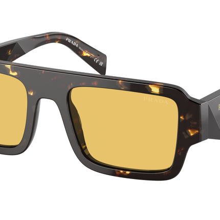 Prada PRA05S Rectangle Sunglasses  16O10C-Black Malt Tortoise 53-145-20 - Color Map Brown