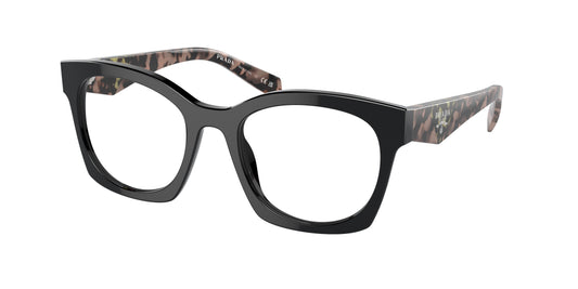 Prada PRA05VF Irregular Eyeglasses  13P1O1-Black 54-140-18 - Color Map Black