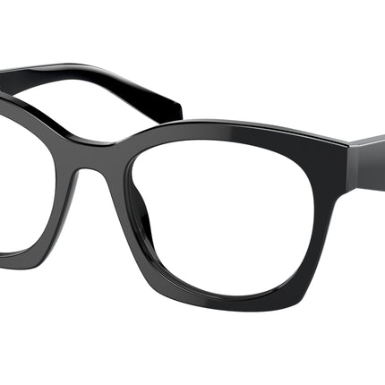Prada PRA05VF Irregular Eyeglasses  16K1O1-Black 54-140-18 - Color Map Black