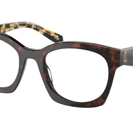 Prada PRA05VF Irregular Eyeglasses  17N1O1-Havana 54-140-18 - Color Map Tortoise