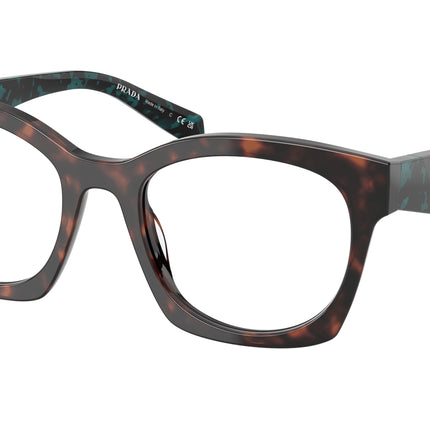 Prada PRA05VF Irregular Eyeglasses  18Z1O1-Root Tortoise 54-140-18 - Color Map Tortoise