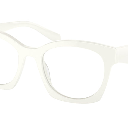 Prada PRA05V Irregular Eyeglasses  17K1O1-White Ivory 52-140-20 - Color Map White