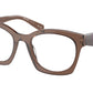 Prada PRA05V Irregular Eyeglasses  17O1O1-Transparent Brown 52-140-20 - Color Map Brown