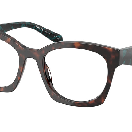 Prada PRA05V Irregular Eyeglasses  18Z1O1-Root Tortoise 52-140-20 - Color Map Tortoise