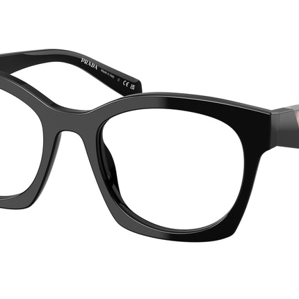 Prada PRA05V Irregular Eyeglasses  27A1O1-Black 52-140-20 - Color Map Black