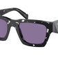 Prada PRA06SF Pillow Sunglasses  15O50B-Tortoise Black Crystal 54-145-19 - Color Map Black