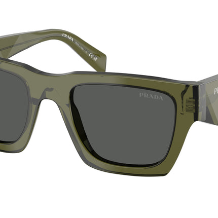 Prada PRA06S Pillow Sunglasses  25A40L-Transparent Military 50-145-21 - Color Map Green
