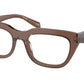 Prada PRA06V Irregular Eyeglasses  17O1O1-Transparent Brown 54-140-19 - Color Map Brown