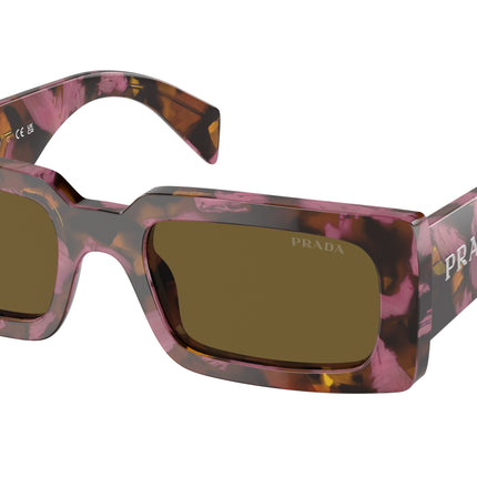 Prada PRA07SF Pillow Sunglasses  18N01T-Cognac Tortoise 54-145-18 - Color Map Brown