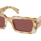 Prada PRA07S Pillow Sunglasses  19N08S-Desert Tortoise 52-145-20 - Color Map Brown